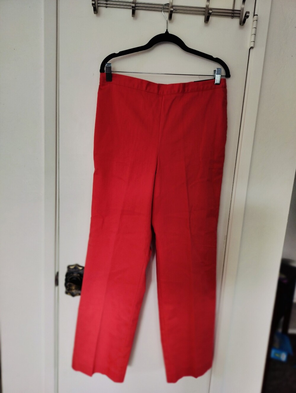 Alfred Dunner Classic Fit Pants Red Orange Elastic Comfort Waist 12 NWT